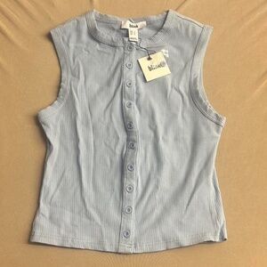Women's Blue Button Down Tank